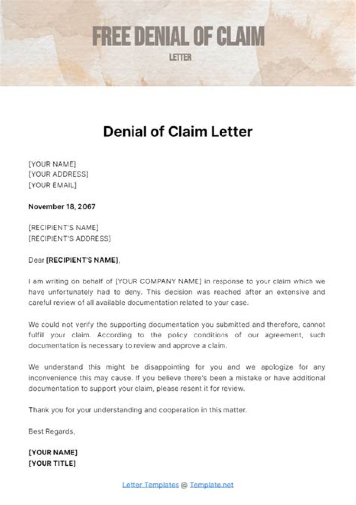 Denial Of Claim - How To Discuss
